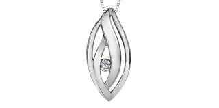 Collar de plata de ley con diamantes canadienses de 0,04 quilates, 18"