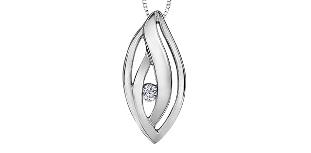 Sterling Silver 0.04cttw Canadian Diamond Necklace, 18&quot;