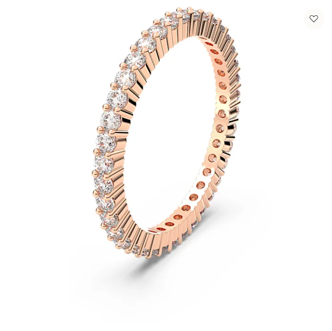 Swarovski Vittore Ring Round Cut, White, Rose Gold-tone Plated - 5083129