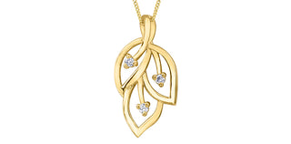 Collar de diamantes de 0,03 quilates en oro amarillo de 10 quilates, 18"