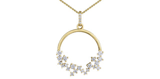 Collar de diamantes de 0,50 quilates en oro amarillo de 10 quilates, 18"
