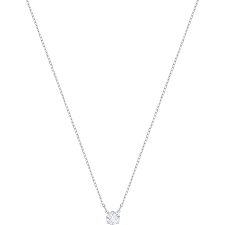 Swarovski Attract Round Necklace, White, Rhodium Plated 5408442 - Core
