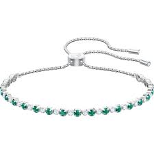 Swarovski Subtle Bracelet, Green, Rhodium Plated 5465355 - Discontinued