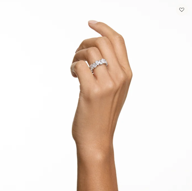 Swarovski Vittore Ring Pear Cut, White, Rhodium Plated - 5563966
