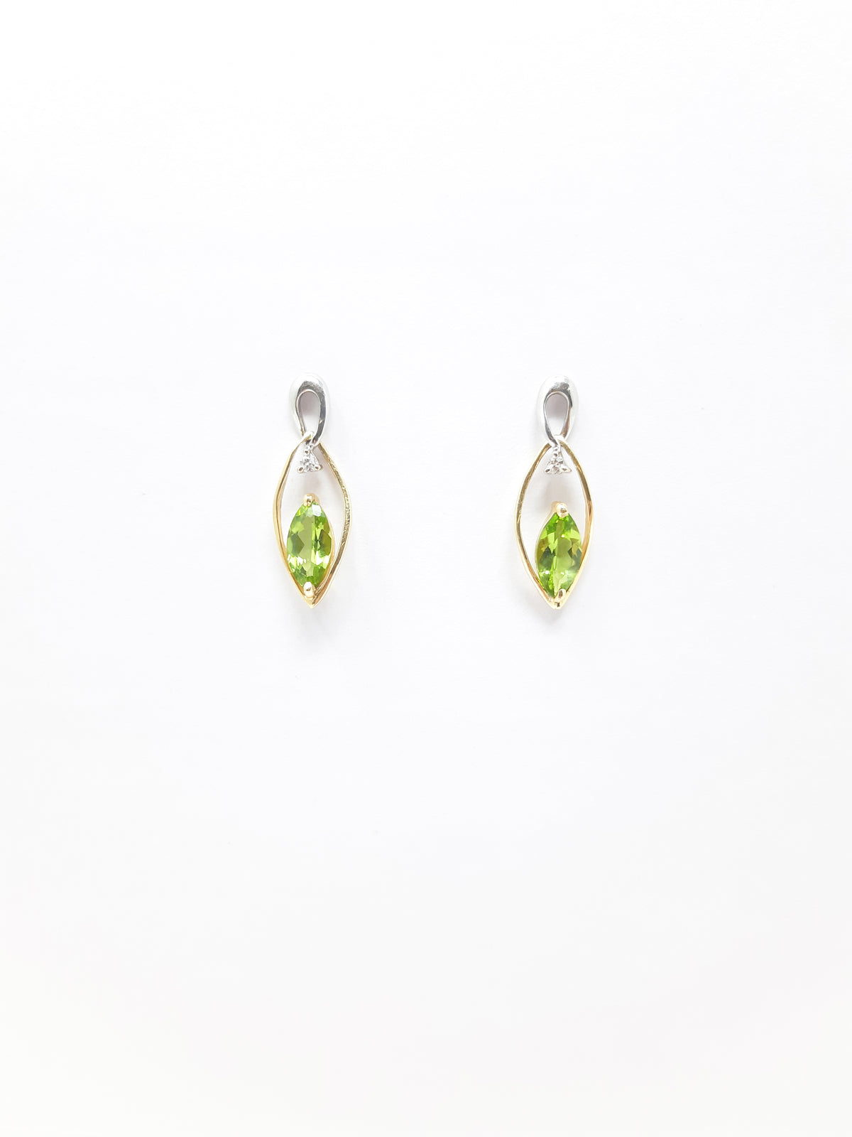 Pendientes de peridoto y diamantes