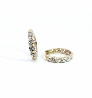 10K Yellow Gold 0.08cttw Diamond Hoop / Huggie Earrings