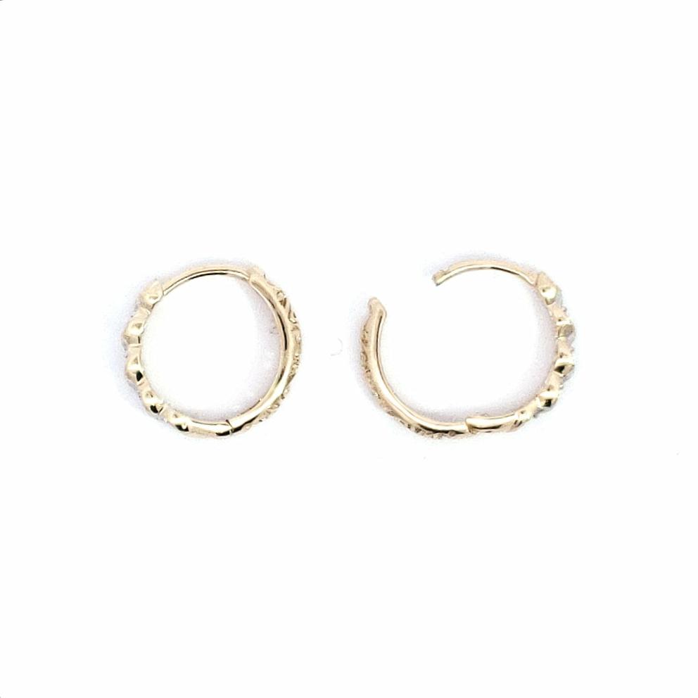10K Yellow Gold 0.08cttw Diamond Hoop / Huggie Earrings