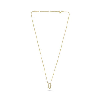14K White Gold Diamond Necklace, 18"