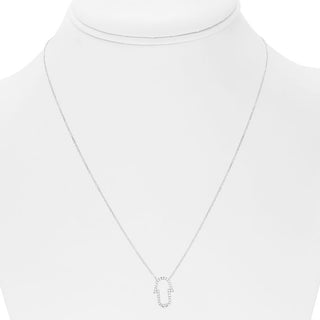 14K White Gold Diamond Necklace, 18"