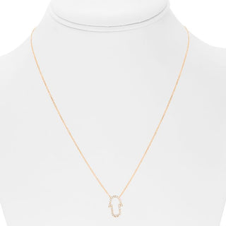 14K White Gold Diamond Necklace, 18"