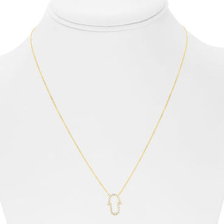 14K White Gold Diamond Necklace, 18"