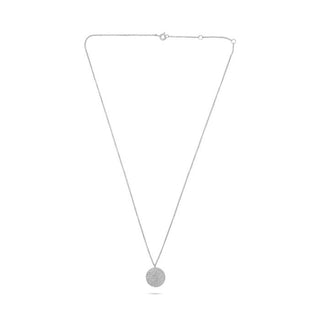 Collar circular con pavé de diamantes en oro blanco de 14 quilates, 18"