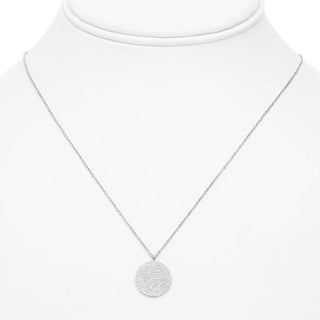 Collar circular con pavé de diamantes en oro blanco de 14 quilates, 18"