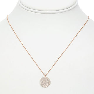 Collar circular con pavé de diamantes en oro blanco de 14 quilates, 18"