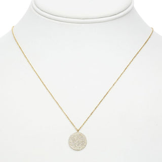 Collar circular con pavé de diamantes en oro blanco de 14 quilates, 18"
