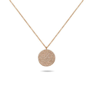 Collar circular con pavé de diamantes en oro blanco de 14 quilates, 18"