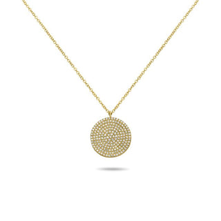 Collar circular con pavé de diamantes en oro blanco de 14 quilates, 18"