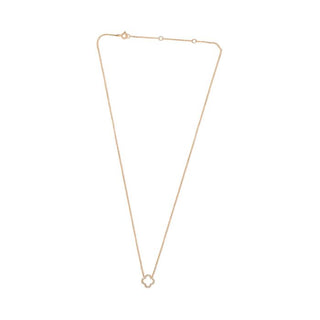 14K White Gold Diamond Quatrefoil Necklace, 18"