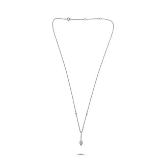 Collar en forma de "Y" de diamantes en oro blanco de 14 quilates, 18"