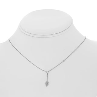 Collar en forma de "Y" de diamantes en oro blanco de 14 quilates, 18"