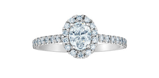14K Gold 0.84cttw Lab Grown Oval Diamond Engagement Ring