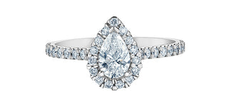14K Gold 0.92cttw Lab Grown Diamond Pear Shape Engagement Ring