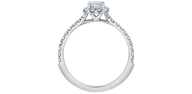 14K White Gold 0.84cttw Lab Grown Diamond Engagement Ring