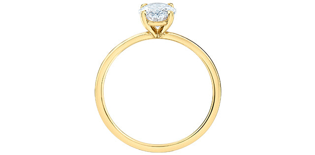 14K Yellow Gold 1.00cttw Lab Grown Oval Diamond Engagement Ring - Size 6.5