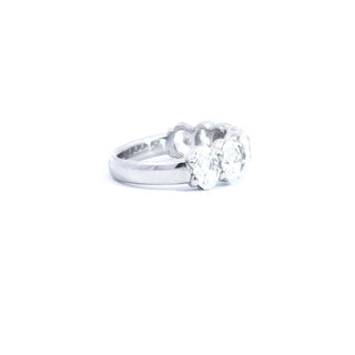 14K White Gold 3.50cttw Lab Grown Oval Cut Diamond Engagement / Anniversary Ring - Size 7