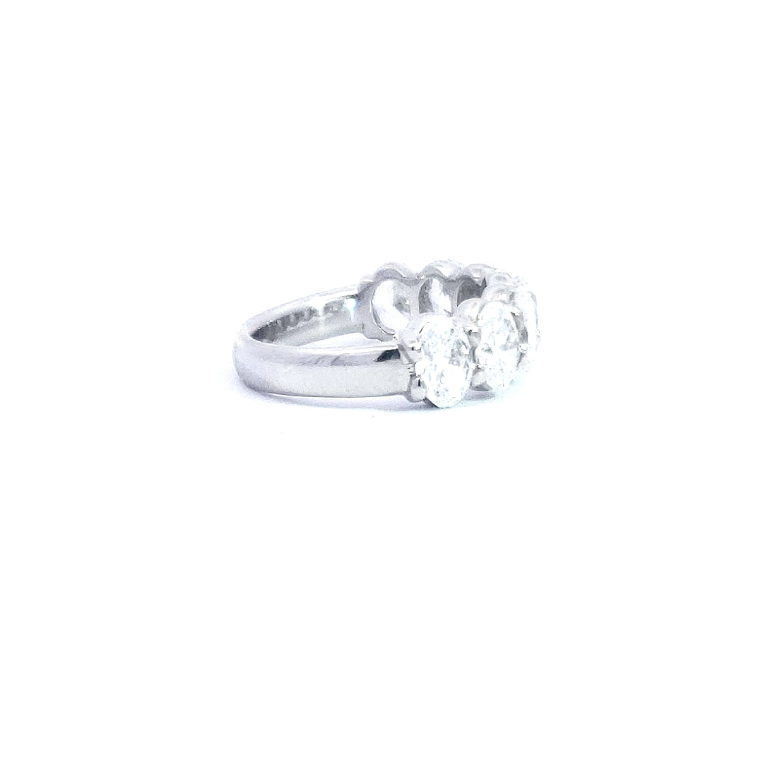 14K White Gold 3.75cttw Lab Grown Oval Cut Diamond Engagement / Anniversary Ring - Size 7