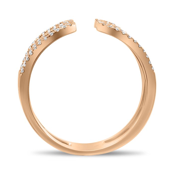 14K White, Yellow or Rose Gold 0.27cttw Diamond Loop Cuff Ring