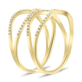 Anillo de oro blanco, amarillo o rosa de 14 quilates con diamantes de 0,27 quilates 