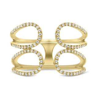 Anillo de oro blanco, amarillo o rosa de 14 quilates con diamantes de 0,27 quilates 