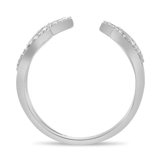 14K White, Yellow or Rose Gold 0.16cttw Diamond Tapered Pave Cuff Ring