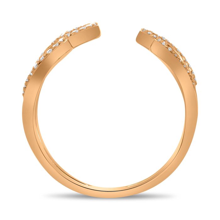 14K White, Yellow or Rose Gold 0.16cttw Diamond Tapered Pave Cuff Ring