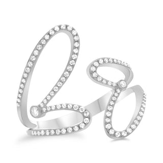 Anillo de oro blanco, amarillo o rosa de 14 quilates con diamantes de doble corazón de 0,28 quilates 