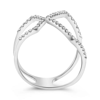 Anillo geométrico de diamantes de 0,27 quilates en oro blanco, amarillo o rosa de 14 quilates 