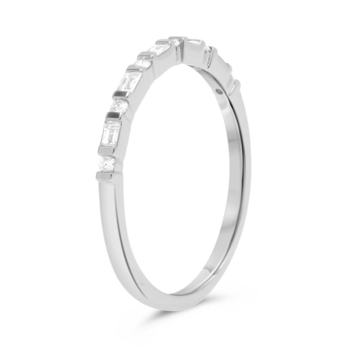 14K White, Yellow or Rose Gold 0.18cttw Diamond Art Deco Inspired Ring