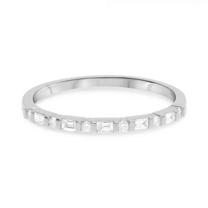 14K White, Yellow or Rose Gold 0.18cttw Diamond Art Deco Inspired Ring