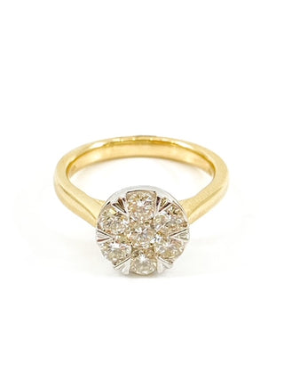 14K Two Tone Yellow and White Gold 1.00cttw Ring - Size 6.5