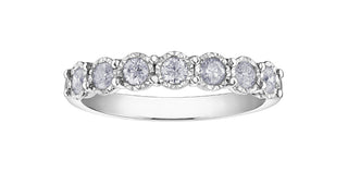 10K White Gold 0.35cttw Illusion Setting Diamond Ring - Size 6.5