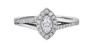 10K White Gold 0.30cttw Diamond Ring - Size 7