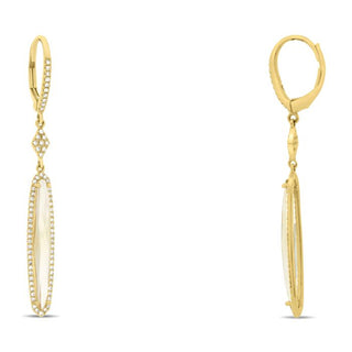 14K Yellow Gold Citrine and Diamond Dangle Earring