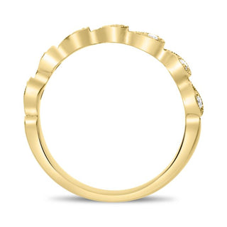Anillo en forma de lágrima con diamantes milgrain de 0,12 quilates en oro blanco, amarillo o rosa de 14 quilates 