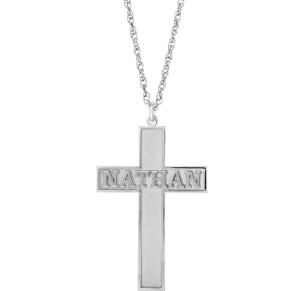 Engravable Cross Pendant with Chain