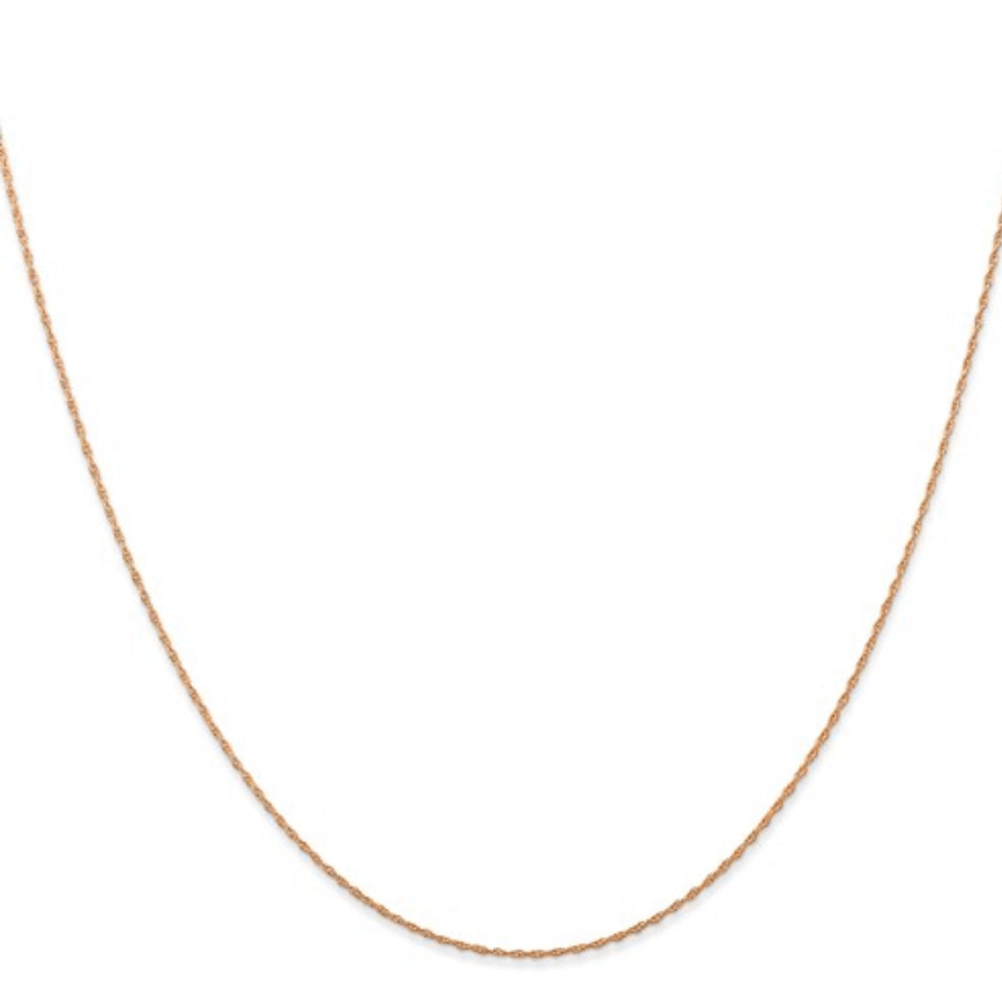 Cadena tipo cable cardada en oro rosa de 14 quilates con cierre de resorte - 1,65 mm - varias longitudes