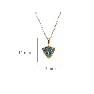 10/14K Yellow Gold 0.56cttw Aquamarine Pendant, 18"