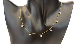 14K Yellow Gold Lab Grown 1.61cttw Diamond Necklace, 18"