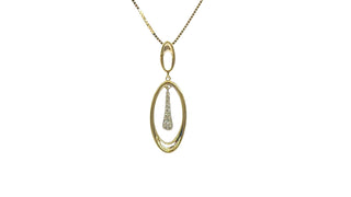 Collar de diamantes de 0,10 quilates en oro amarillo de 10 quilates, 18"