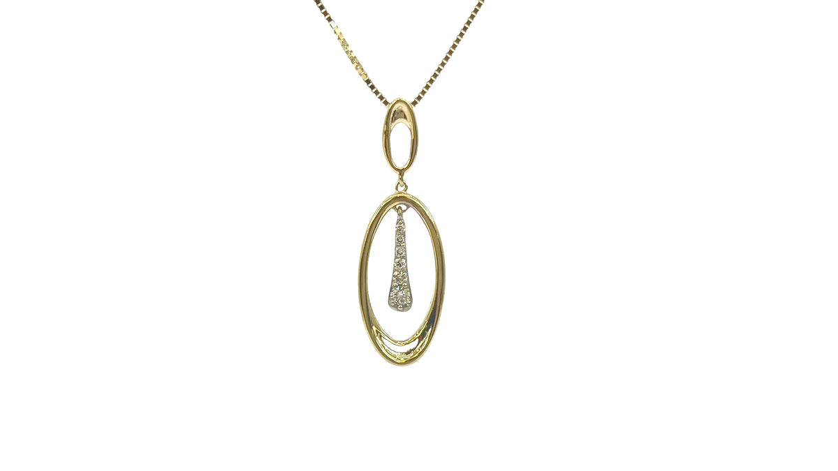 10K Yellow Gold 0.10cttw Diamond Necklace, 18&quot;